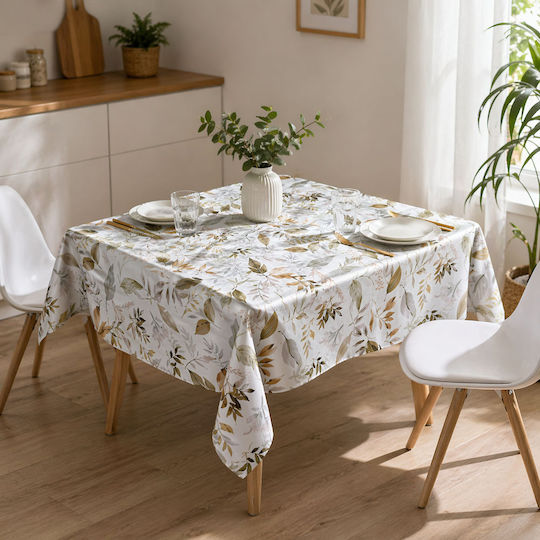 Ankor Stain Resistant Brown and Grey Tablecloth 140x220cm