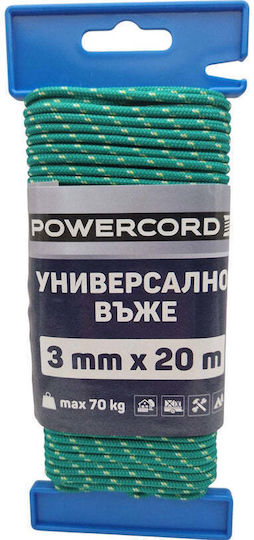 Universal Rope Powercord 3 Mm 20 M Green