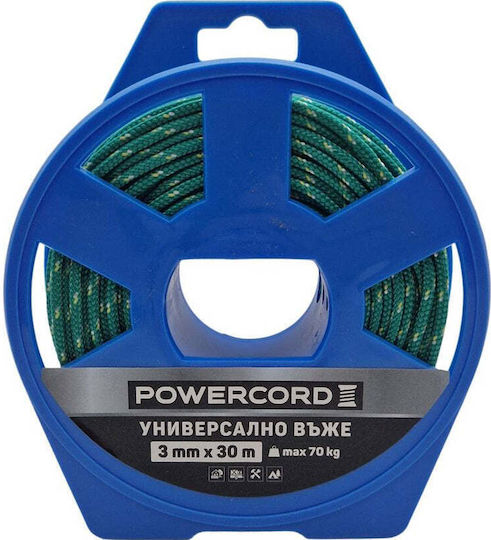Universal Rope Powercord 3 Mm 30 M Green