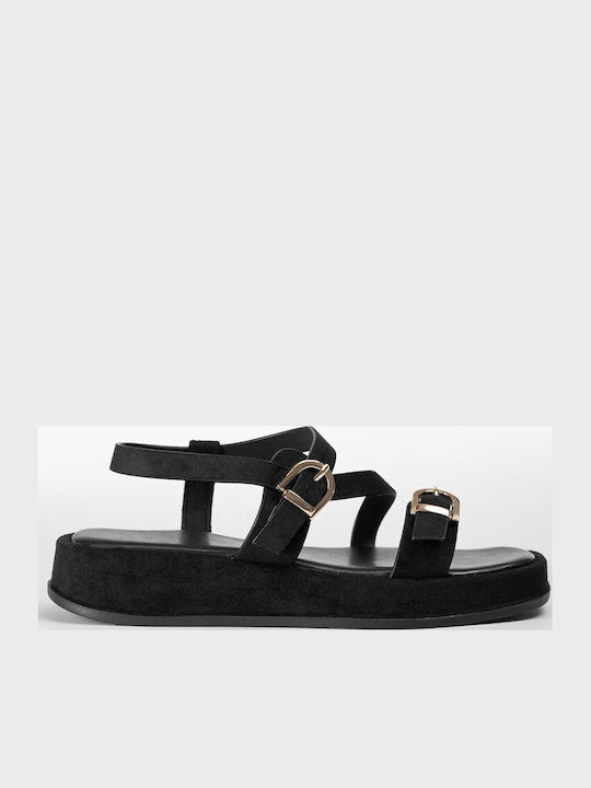 Γυναικεία Σανδάλια Flatforms Μαύρα