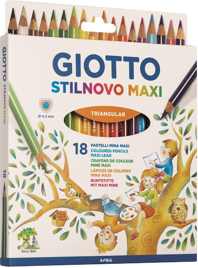 Giotto Colored Pencils 18 Colors Box Giotto Stilnovo Maxi