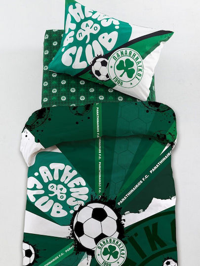 Palamaiki Сет Единично Panathinaikos F.c. Зелен 170x260см Palamaiki Сет Единично Panathinaikos F.c. Зелен 170x260см