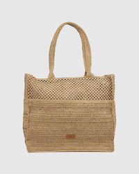Verde Wicker Beach Bag Beige Verde Wicker Beach Bag Beige