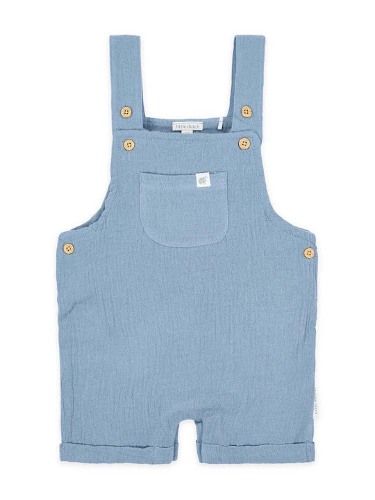 Kids Fabric Dungarees Blue Stone Blue