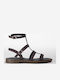 Leather Women's Flat Sandals Gladiator Brown