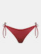 Bikini Bottoms Slip with Laces Burgundy