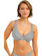 Top Bikini Sutien Negru-Alb