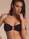 Top De Bikini Fără Bretele Cupe B Negru