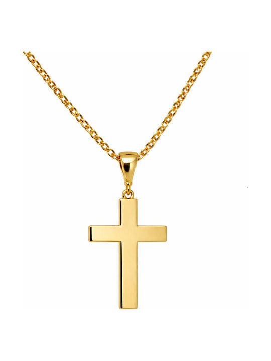 Men's Gold Cross 9K with Chain