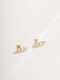 Late Again Stud Earrings Made of Gold Plated Silver with Stones