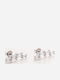 Late Again Stud Earrings Made of Silver Gold Plated with Stones