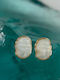 Late Again Gold Plated Steel Stud Earrings with Stones