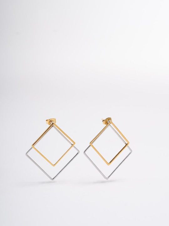 Late Again Gold Plated Steel Stud Earrings