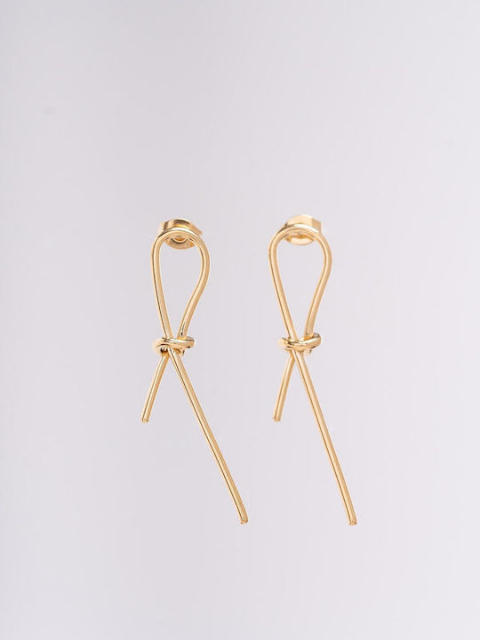 Late Again Gold Plated Steel Stud Earrings