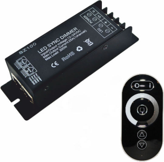 Power Led Dimmer 25a 300w/12v 600w/24v & Rf Touch Remote