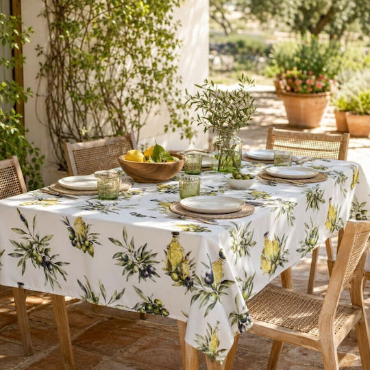 Pucioasa Τραπεζομάντηλο Ροτόντα Βαμβακερό Olive Φ160εκ.