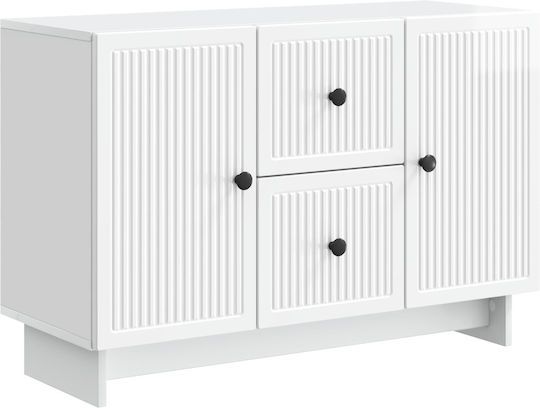 Wooden Sideboard with Drawers High Gloss White 89x34.5x60cm
