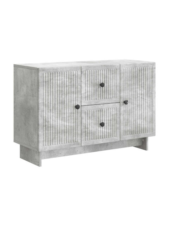 Wooden Sideboard with Drawers Concrete Gray 89x34.5x60cm