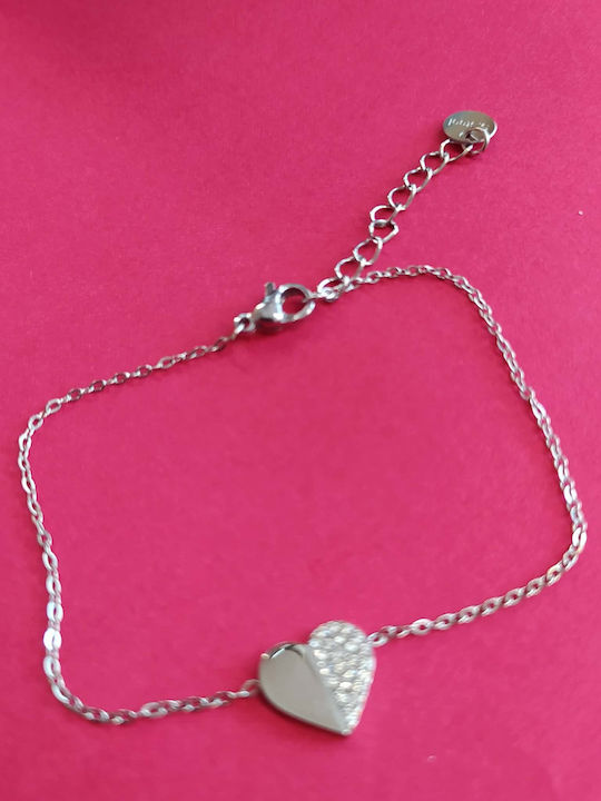 Amalfi Accessories Damen Armband mit Herz-Design aus Stahl