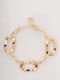 Late Again Women's Bracelet Chain Made of Stainless Steel Gold Plated 20.5cm