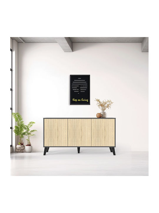 Bufet Billie Din Lemn Antracit 149x40x77cm