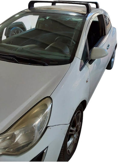 Nordrive Car Roof Bars Aluminum Black Roof Bars Kit Nordrive Silenzio Legs Opel Corsa D 2011-2014 & Opel Corsa E 2014-2019 3d/5d 2 Pieces