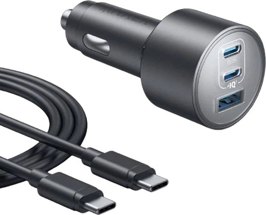 Anker Car Charger 167.5W Fast Charging with Ports: 1xUSB-A 2xType-C with Type-C Cable
