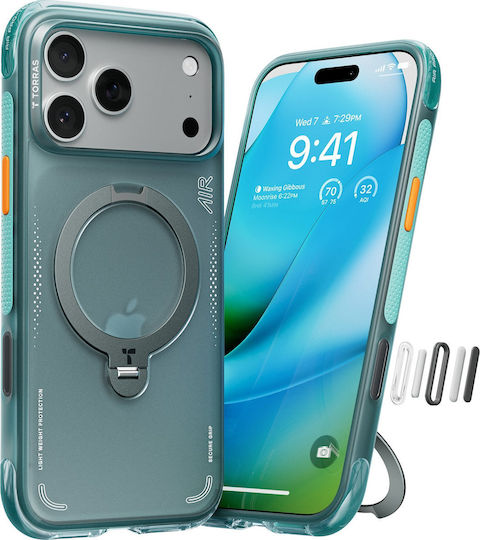 Torras Ostand Q3 Air Back Cover Πλαστικό / Σιλικόνης Πράσινο (iPhone 18 Pro / 17 Pro)