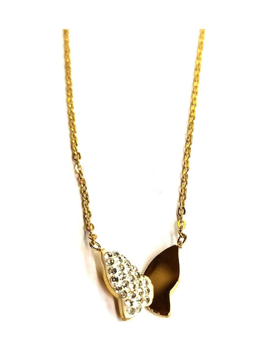 Amalfi Accessories Halskette mit Schmetterling-Design aus Stahl