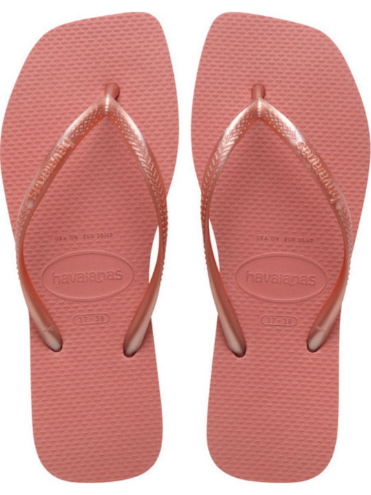 Havaianas Slim Square Flip Flops in Pink Colour
