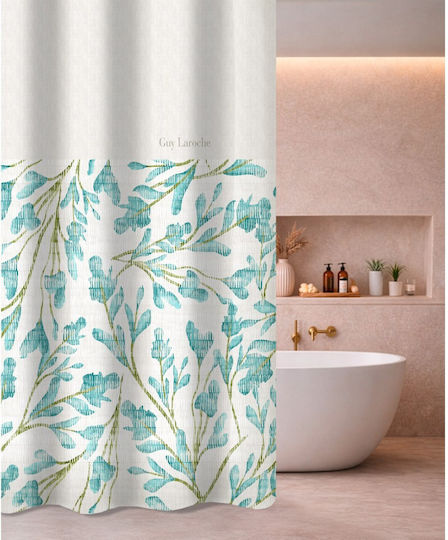 Guy Laroche Ortega Duschvorhang Stoff mit Tülle 180x185cm Ocean