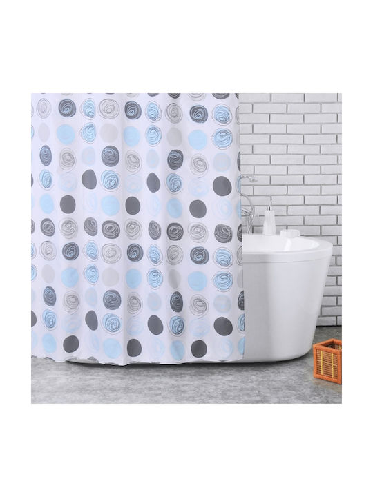 Dimitracas Round Shower Curtain 180x200cm White