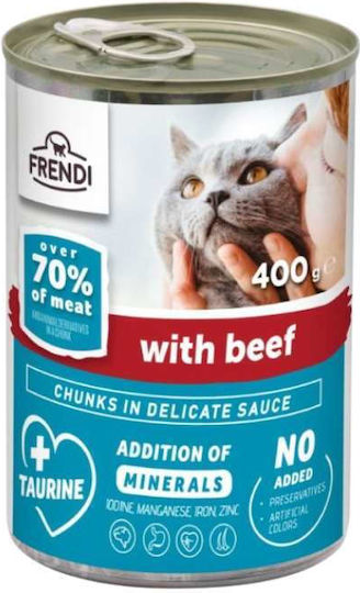 Frendi Wet Food for Adult Cats in Cans with Calf and Meat 10x400gr