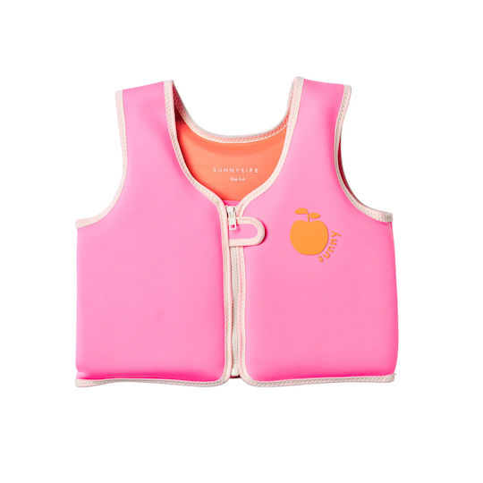 Sunnylife Swimming Vest 3-6 Years Poppy Peach Neon Pink 26180096