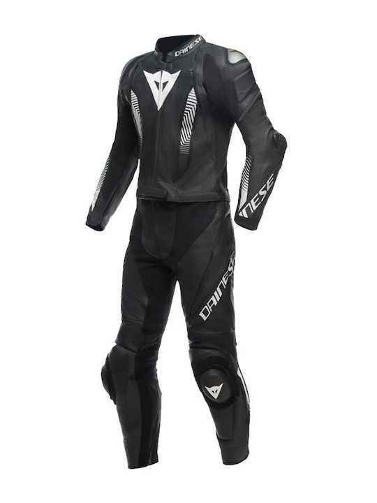Dainese Laguna Seca 5 Ανδρική Δερμάτινη Φόρμα Αναβάτη Μοτοσυκλέτας Black/Black/White