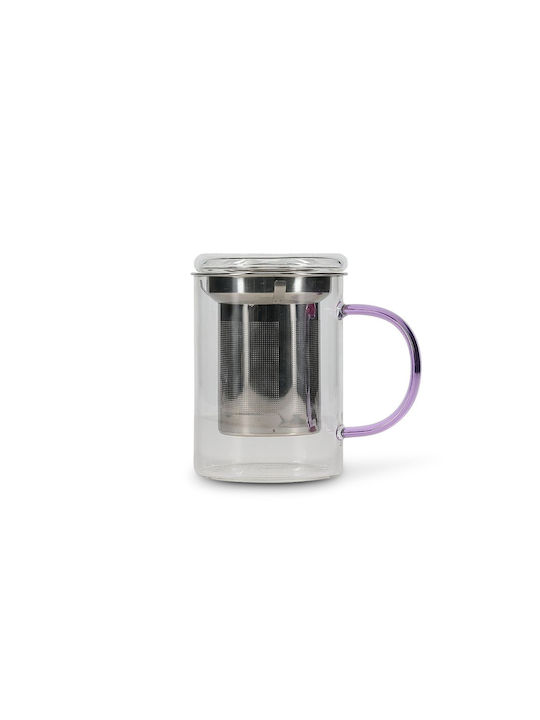 Ona Метална Чаша с Капак Лилава 430ml