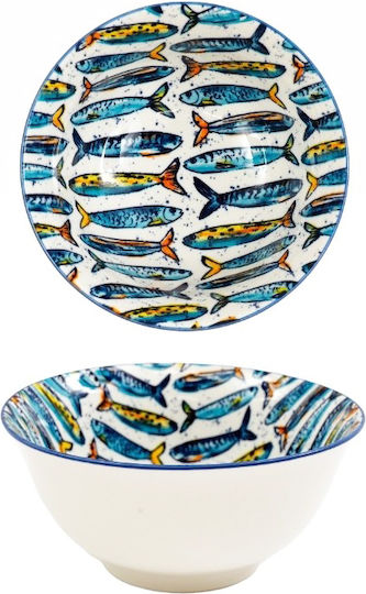 Atmosphera Fish Serving Bowl Round Ceramic with Diameter 11.8cm