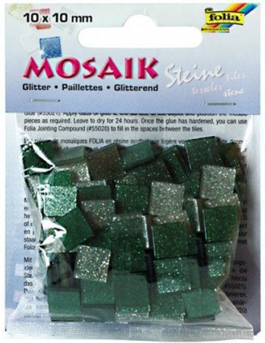 Mosaic Tiles Glitter Mix 45g 10x10mm 190 Pieces Grey