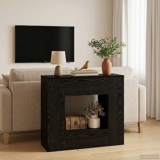 Wooden Console Black L82xW29xH74cm