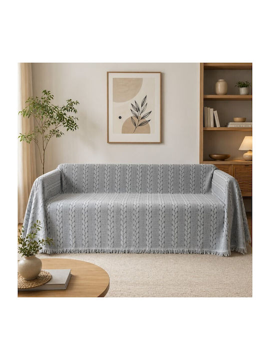 ForHome Armchair Throw Chenille 180x180cm Gray