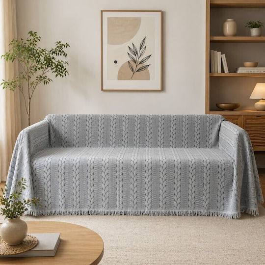 ForHome Armchair Throw Chenille 180x180cm Gray