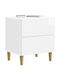 Wooden Bedside Table White 43x34.5x48cm