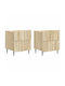 Beige Wooden Bedside Tables 2 Pieces 43x34.5x49.5cm
