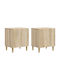 Wooden Beige Bedside Tables 2 Pieces 43x34.5x50cm