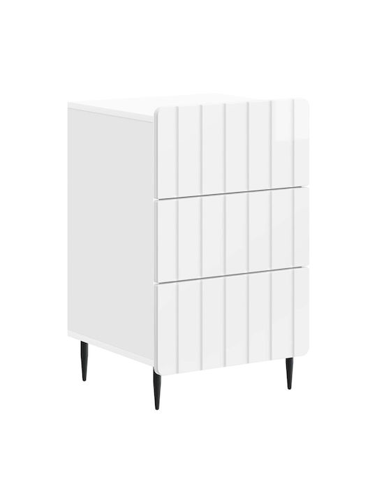 Нощно Шкафче Дървено Бяло 43x41x68см