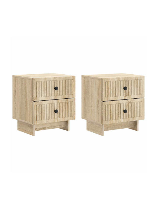 Wooden Beige Bedside Tables 2 Pieces 43x34.5x47...