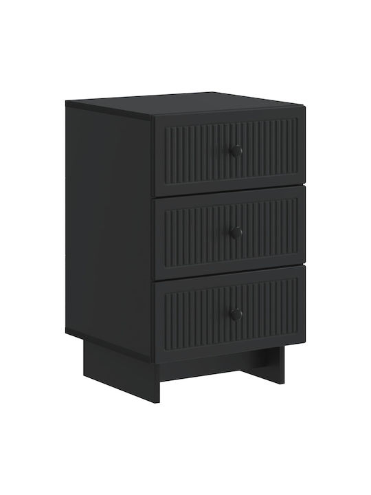 Wooden Black Bedside Table 43x41x66.5cm
