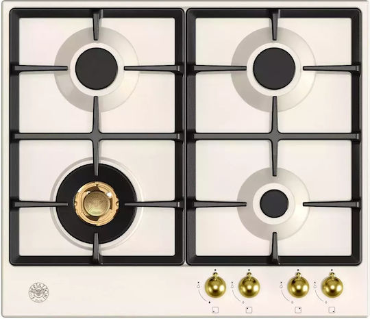 Bertazzoni P60 4L HER AG LPG Autonomous Gas Cooktop 60.2x52.2cm Beige