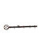 Extendable Metallic Single Curtain Pole 160-300cm Brown-Gold