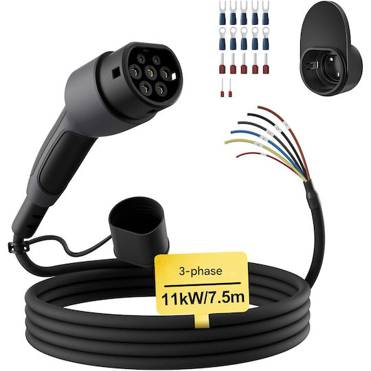 Cablul de Încărcare Trei Faze 7.5m Tip 2 - Tip 2 X00239C9KD